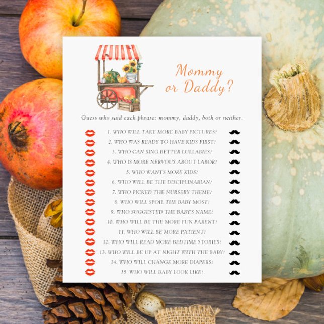 Pumpkin Baby Dusche Mommy Daddy Baby Duschgame (Von Creator hochgeladen)