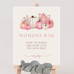 Pumpkin Baby Dusche Momosa Bar Sign Poster