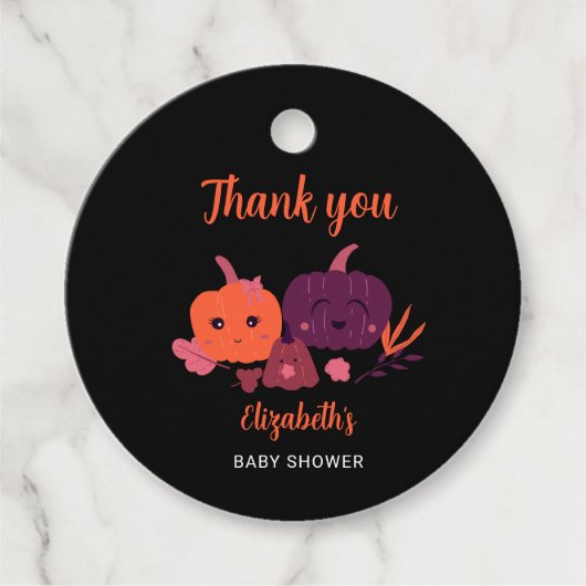 Pumpkin Baby Dusche Niedlich Black Halloween Geschenkanhänger (Vorderseite)