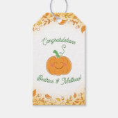 Pumpkin Baby Dusche Niedlicher Fall Geschenkanhänger (Vorderseite)