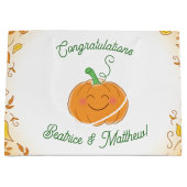 Pumpkin Baby Dusche Niedlicher Fall Große Geschenktüte (Vorderseite)