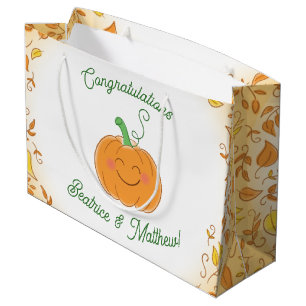 Pumpkin Baby Dusche Niedlicher Fall Große Geschenktüte