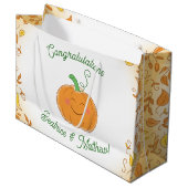 Pumpkin Baby Dusche Niedlicher Fall Große Geschenktüte (Vorderseite Schrägansicht)