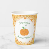 Pumpkin Baby Dusche Niedlicher Fall Pappbecher (Rückseite)