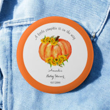 Pumpkin Baby Dusche Orange White Floral
