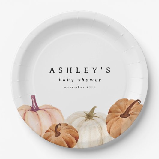 Pumpkin Baby Dusche Pappteller (Vorderseite)