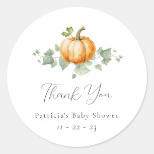 Pumpkin Baby Dusche Party Dekorkleber Runder Aufkleber