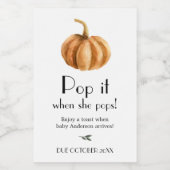 Pumpkin Baby Dusche Pop, wenn sie Pop Weinetikett (Einzelnes Label)