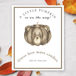 Pumpkin Baby Dusche Rate wie viele Bonbons Poster