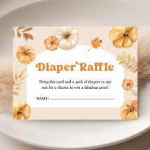Pumpkin Baby Dusche Retro Fall Windeln Raffle