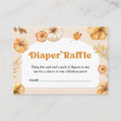 Pumpkin Baby Dusche Retro Fall Windeln Raffle Begleitkarte (Vorderseite)