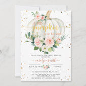 Pumpkin Baby Dusche, rosa Gold Elegant Einladung (Vorderseite)