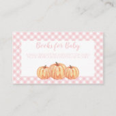Pumpkin Baby Dusche Rosa Karierte Bücher für Baby Begleitkarte (Vorderseite)
