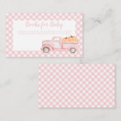 Pumpkin Baby Dusche Rosa Karierte Bücher für Baby Begleitkarte (Vorne/Hinten)