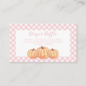 Pumpkin Baby Dusche Rosa Karierte Windeln Raffel Begleitkarte (Vorderseite)