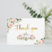 Pumpkin Baby Dusche rot rot und Gold Danke (Stehend Vorderseite)