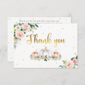 Pumpkin Baby Dusche rot rot und Gold Danke (Vorne/Hinten)