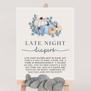 Pumpkin Baby Dusche Spate Night Diapers signieren Poster