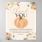 Pumpkin Baby Dusche Vielen Dank, dass Sie untersch Poster (Vorne)