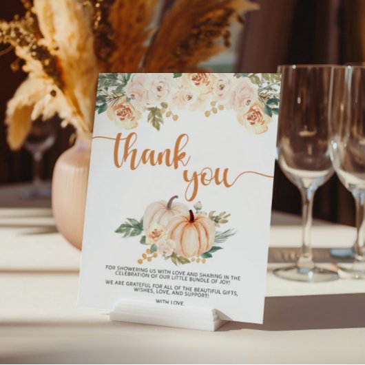 Pumpkin Baby Dusche Vielen Dank, dass Sie untersch Poster