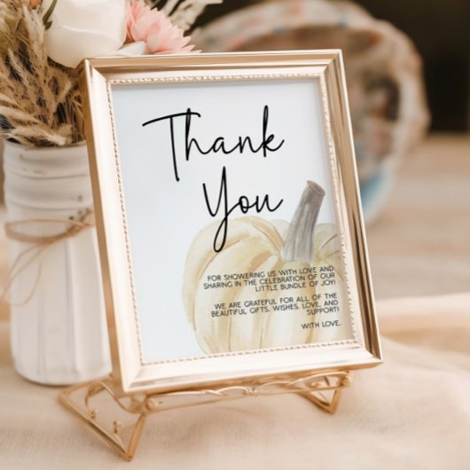 Pumpkin Baby Dusche Vielen Dank, dass Sie untersch Poster