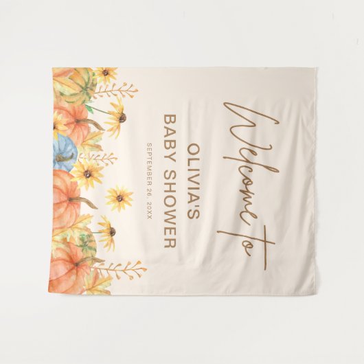 Pumpkin Baby Dusche Wandteppich (Vorderseite (Horizontal))