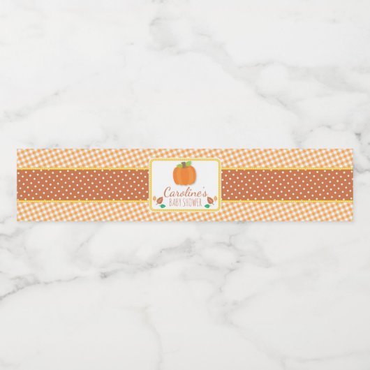 Pumpkin Baby Dusche Wasser Flasche Etikett (Einzelnes Label)