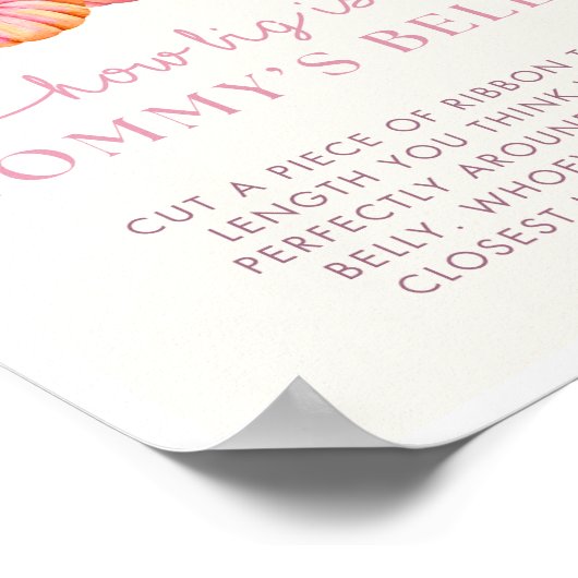 Pumpkin Baby Dusche Wie groß ist Mama's Bauchzeich Poster (Ecke)