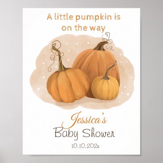 Pumpkin Baby Dusche Willkommenspender Poster (Vorne)