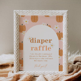 Pumpkin Baby Dusche Windeln Raffle-Zeichen