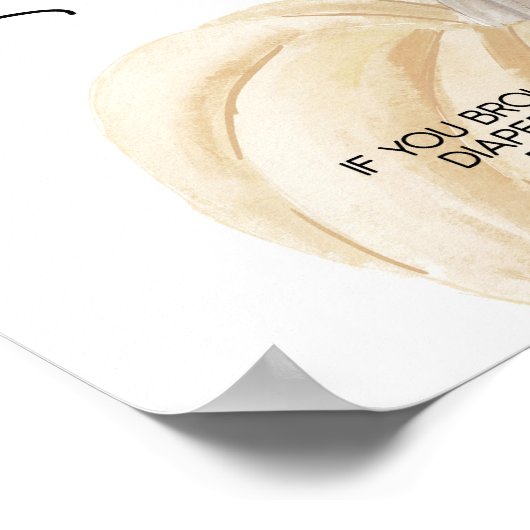 Pumpkin Baby Dusche Windeln Raffle-Zeichen Poster (Ecke)