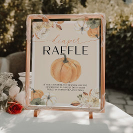 Pumpkin Baby Dusche Windeln Raffle-Zeichen Poster