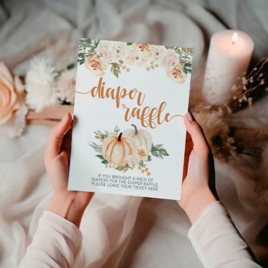 Pumpkin Baby Dusche Windeln Raffle-Zeichen Poster