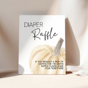 Pumpkin Baby Dusche Windeln Raffle-Zeichen Poster