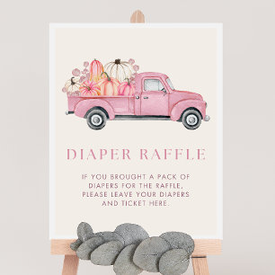 Pumpkin Baby Dusche Windeln Raffle-Zeichen Poster