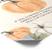 Pumpkin Baby Dusche Windeln Raffle-Zeichen Poster (Ecke)