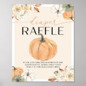 Pumpkin Baby Dusche Windeln Raffle-Zeichen Poster (Vorne)