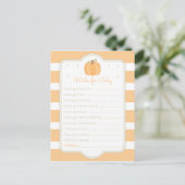 Pumpkin Baby Dusche Wünsche für Baby Postkarte (Stehend Vorderseite)