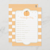 Pumpkin Baby Dusche Wünsche für Baby Postkarte (Vorne/Hinten)
