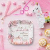 Pumpkin Baby Duschmädchen Rosa Blütenfall Herbst Pappteller (Party)