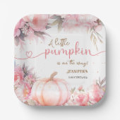 Pumpkin Baby Duschmädchen Rosa Blütenfall Herbst Pappteller (Vorderseite)