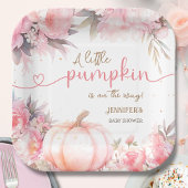 Pumpkin Baby Duschmädchen Rosa Blütenfall Herbst Pappteller