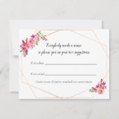 Pumpkin Baby Duschname Suggestion Game Floral Einladung (Vorderseite)