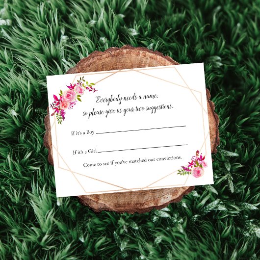 Pumpkin Baby Duschname Suggestion Game Floral Einladung