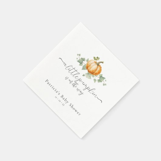 Pumpkin Baby Duwer Gender Neutral Event Napkins Serviette (Ecke)
