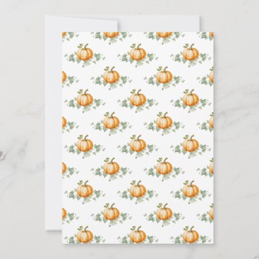 Pumpkin Baby Duwer Gender neutrale Einladung (Rückseite)