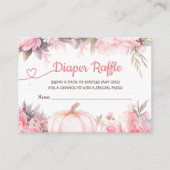 Pumpkin Baby Duwer Girl Pink Fall Diaper Raffel Begleitkarte (Vorderseite)