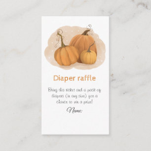 Pumpkin Baby Duwer Windel Raffle Begleitkarte