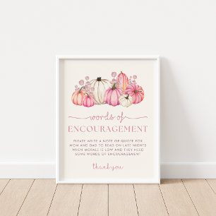 Pumpkin Baby Duwer Worte der Ermutigung Zeichen Poster