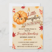 Pumpkin Baby Girl Boy Fall Baby Dusche Einladung (Vorderseite)